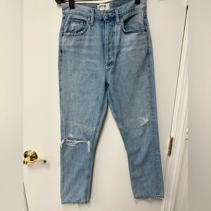 Agolde Women’s Light Blue Straight Jeans